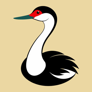 recommend clip art: Solid black outline Clark’s Grebe animal vector svg 