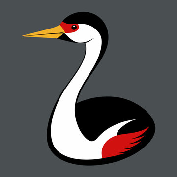 recommend clip art: Solid black outline Clark’s Grebe animal vector svg 