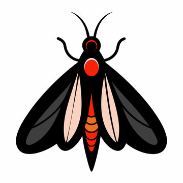 black moth with red details clip art preview