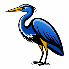 Solid black outline Great Blue Heron animal vector svg