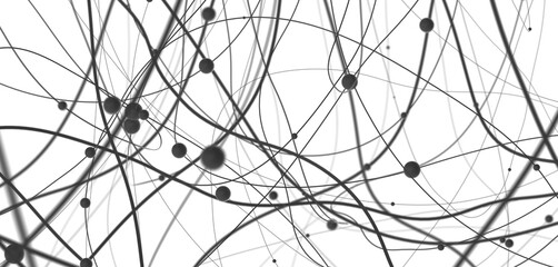 The structure of the network connection of points and lines. Data technology.
