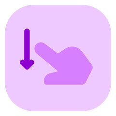 Editable one finger swipe down vector icon. Part of a big icon set family. Perfect for web and app interfaces, presentations, infographics, etc