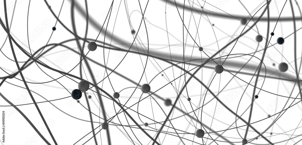 Poster Abstract digital background of points and lines. Glowing plexus. Big data. Network or connection.