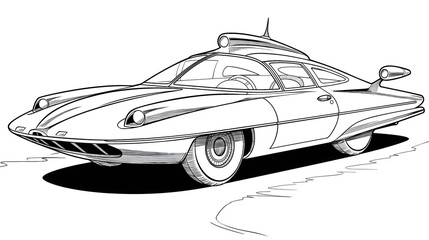 Futuristic car design with sleek aerodynamics