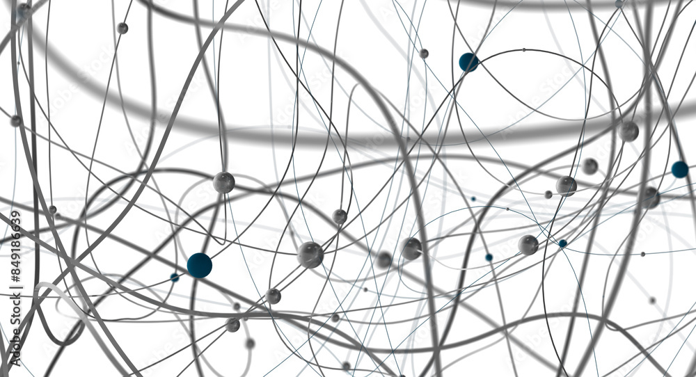 Poster The structure of the network connection of points and lines. Data technology.