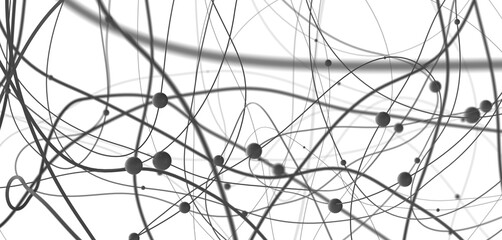Obraz premium Abstract polygonal space with connecting dots and lines. Dark background. Connection structure. 3d Widescreen