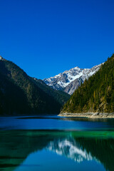 Jiuzhaigou, Aba, Sichuan Province - lakes and mountains under the blue sky