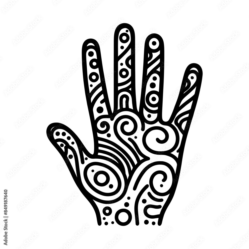 Poster open hand drawing with abstract ornamental patterns. vector illustration.