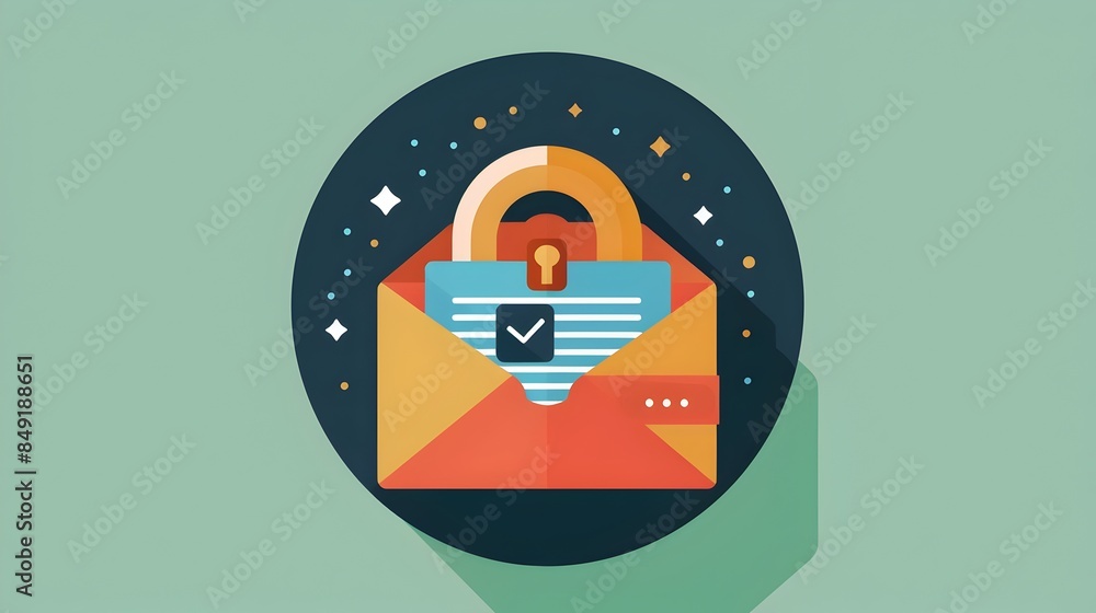 Aufkleber secure digital envelope with lock icon representing online privacy and data protection