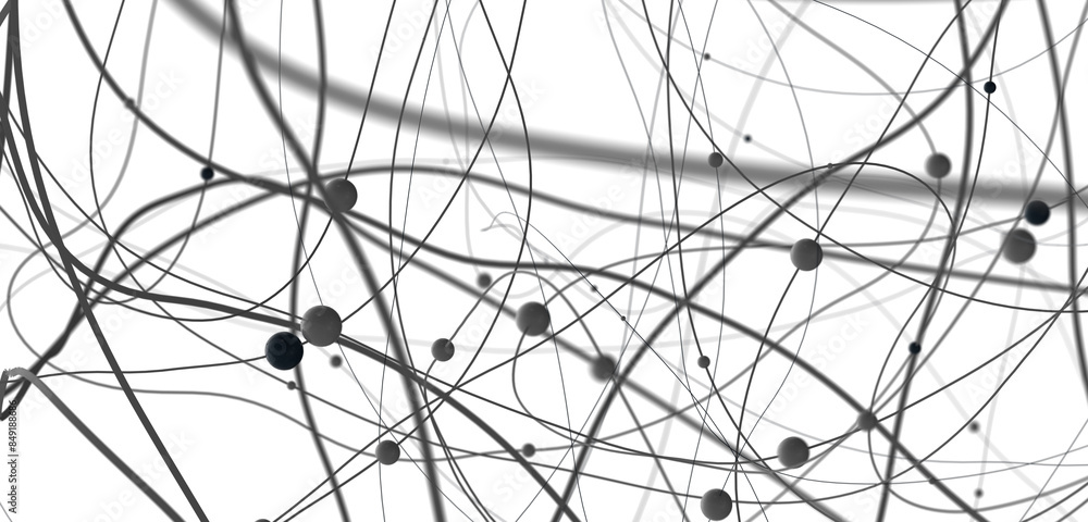 Poster Abstract digital background of points and lines. Glowing plexus. Big data. Network or connection.