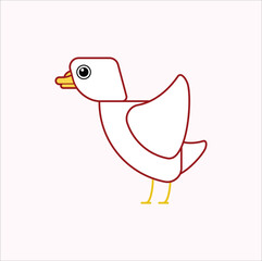 flat duck illustration vector design. Suitable for t-shirt, sticker, mascot, mug, etc. Eps 10
