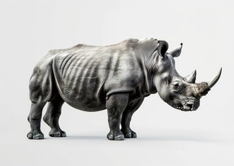 Obraz premium Powerful Rhinoceros Side View