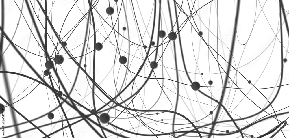 Poster the structure of the network connection of points and lines. data technology.