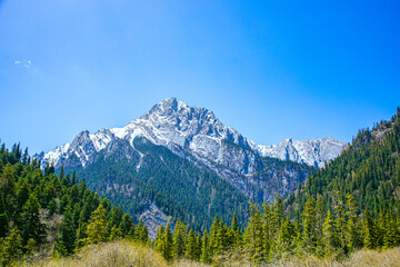 Jiuzhaigou, Aba, Sichuan Province - lakes and mountains under the blue sky