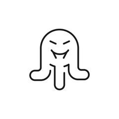 Evil ghost icon. Simple evil ghost icon for social media, app, and web design. Vector illustration..