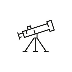 Telescope icon. Simple telescope icon for astronomy-related apps, websites, and educational materials. Design elements for web page, mobile app, promotional materials. Vector illustration