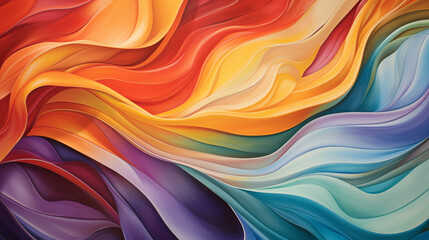 Obraz premium Vibrant Flowing Abstract Design with Dynamic Colors