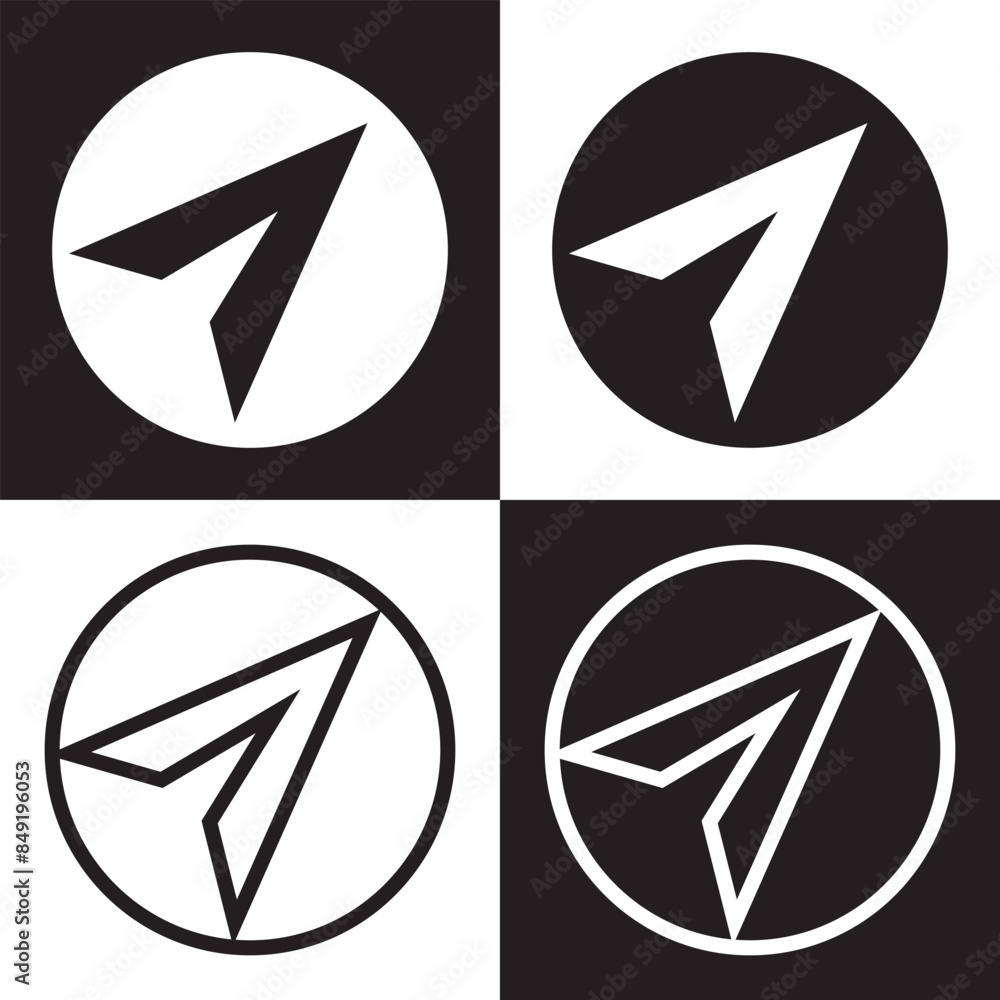 Leinwandbilder message send icon set. direct message or dm vector symbol. send post or mail or email arrow icon. bl