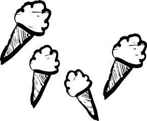 Ice creams decor vector silhouette. pattern. seamless. repeating.