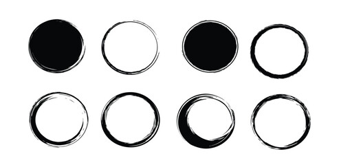 Grunge brush stroke round circle