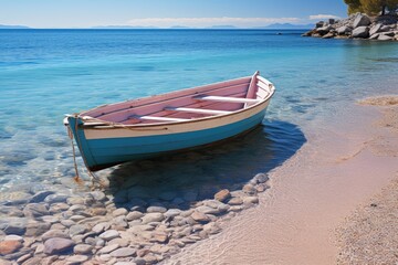 Naklejka premium Elafonissi beach pink sand and crystal clear waters., generative IA