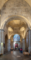 Aix-En-Provence, France - 04 20 2023: View inside Saint Sauveur Cathedral Parish.