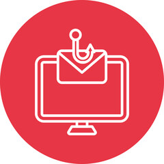 Phishing line circle icon