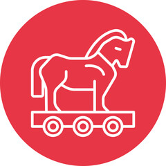 Trojan line circle icon