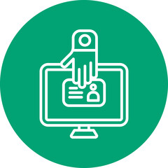 Stealing line circle icon