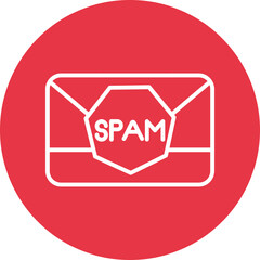 Spam line circle icon