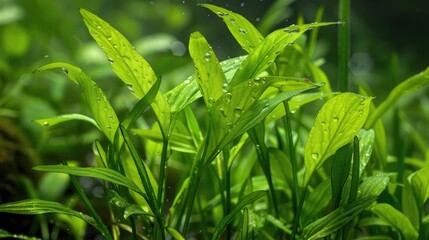 Fototapeta premium Aquatic Plant Commonly Found in Water Broadleaf Arrowhead Sagittaria latifolia