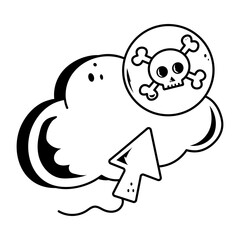 Check out doodle icon of cloud hacking 