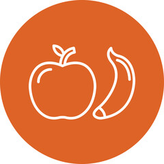 Fruits line circle icon