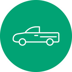 Pickup truck line circle icon