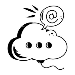Editable doodle icon of cloud contact 
