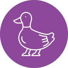 Duck line circle icon