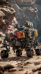 Streamlined Interplanetary Rover Traversing Desolate Alien Terrain