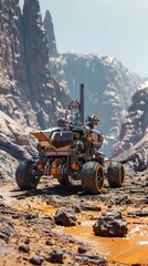 Streamlined Interplanetary Rover Traversing Desolate Alien Terrain with Advanced Autonomous Navigation
