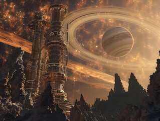 Majestic Deep Space Research Observatory with Intricate Latticed Framework and Cutting Edge Sensor Suites