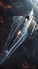 Hypersonic Experimental Spacecraft Soaring Through Dramatic Cosmic Starscape