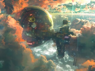 Generative Modular Deep Space Habitat with Panoramic Viewports and Advanced Life Support Systems
