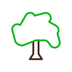 tree icon duocolor green brown