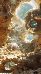 Modular Deep Space Habitat with Panoramic Observation Viewports and Self Sustaining Quarters