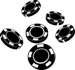 Flying casino chips, poker chips, Casino and gambling icon