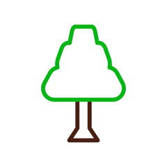 tree icon duocolor green brown