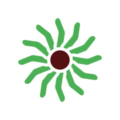 tree icon solid green brown