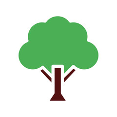 tree icon solid green brown