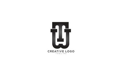 TW WT Abstract initial monogram letter alphabet logo design