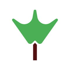 tree icon solid green brown