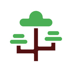 tree icon solid green brown